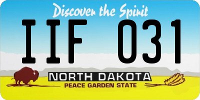 ND license plate IIF031