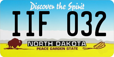 ND license plate IIF032