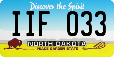 ND license plate IIF033