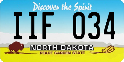 ND license plate IIF034