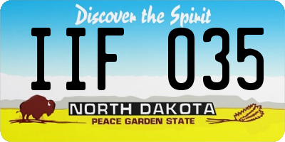 ND license plate IIF035