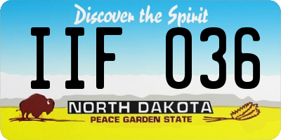 ND license plate IIF036