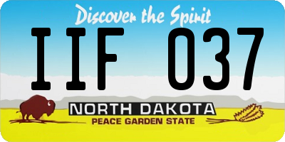 ND license plate IIF037