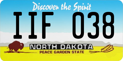 ND license plate IIF038