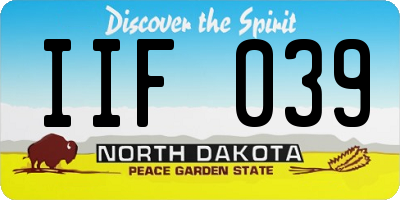 ND license plate IIF039