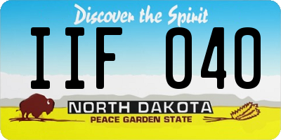 ND license plate IIF040