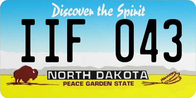 ND license plate IIF043