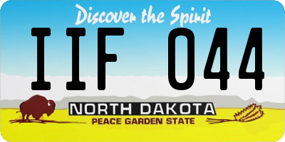 ND license plate IIF044
