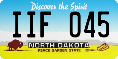 ND license plate IIF045