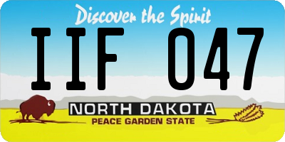 ND license plate IIF047