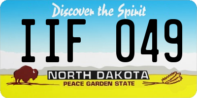 ND license plate IIF049