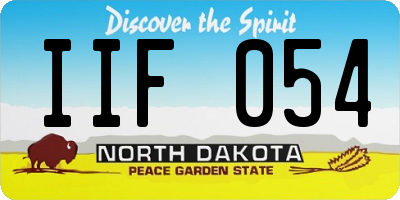 ND license plate IIF054