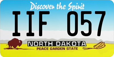 ND license plate IIF057