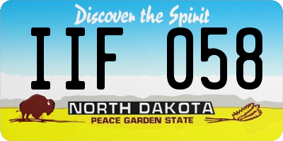 ND license plate IIF058