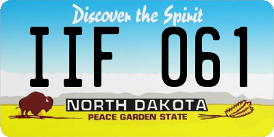ND license plate IIF061