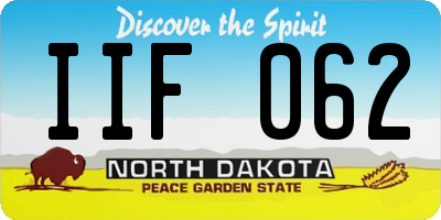 ND license plate IIF062
