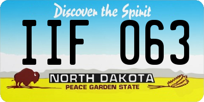 ND license plate IIF063