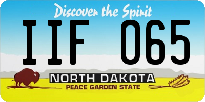 ND license plate IIF065