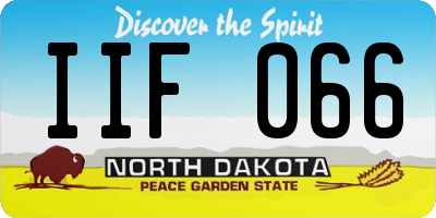 ND license plate IIF066