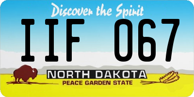 ND license plate IIF067