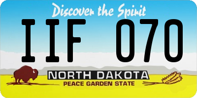 ND license plate IIF070