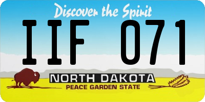 ND license plate IIF071