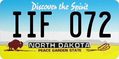 ND license plate IIF072