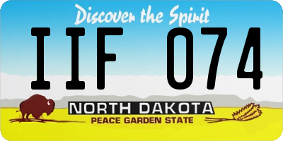 ND license plate IIF074