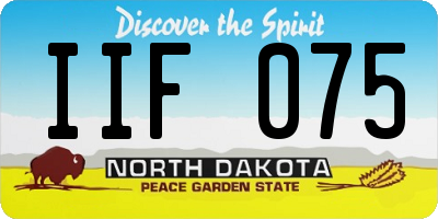 ND license plate IIF075