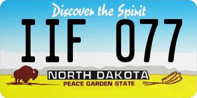 ND license plate IIF077