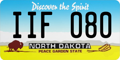 ND license plate IIF080