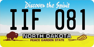 ND license plate IIF081