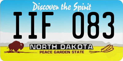 ND license plate IIF083