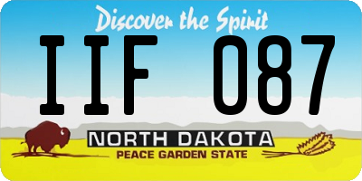 ND license plate IIF087