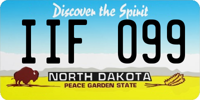 ND license plate IIF099