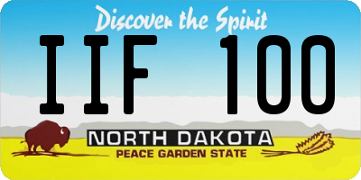 ND license plate IIF100