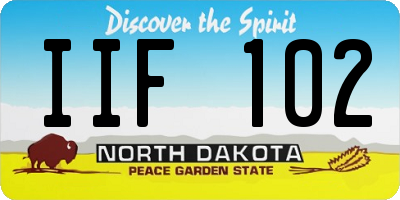 ND license plate IIF102