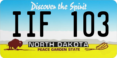 ND license plate IIF103