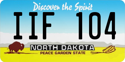 ND license plate IIF104