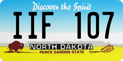 ND license plate IIF107