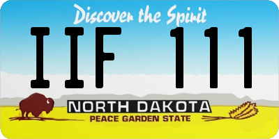 ND license plate IIF111
