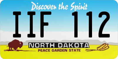 ND license plate IIF112