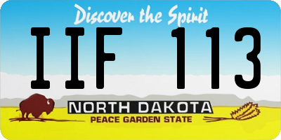 ND license plate IIF113