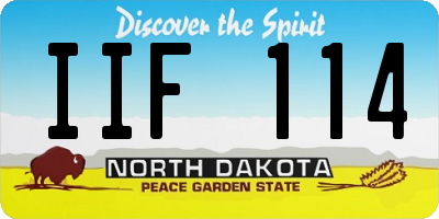 ND license plate IIF114