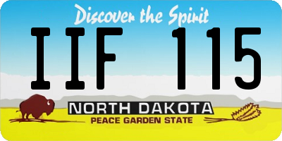 ND license plate IIF115