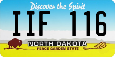 ND license plate IIF116
