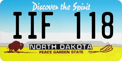 ND license plate IIF118