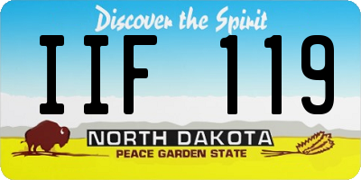 ND license plate IIF119