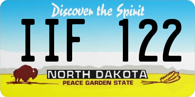 ND license plate IIF122