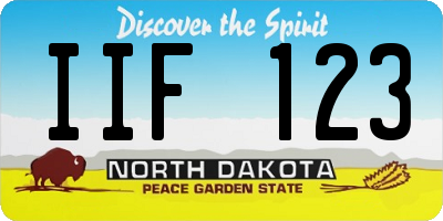 ND license plate IIF123